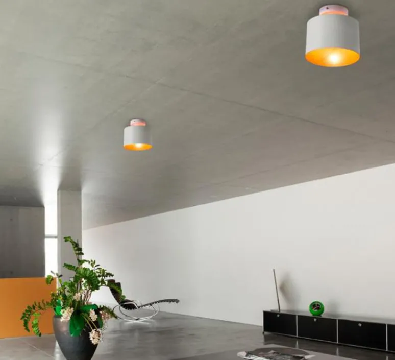 Plafonnier & Spot*Faro Plafonnier, , Janet ,Ø18cm, H17cm - blanc et or