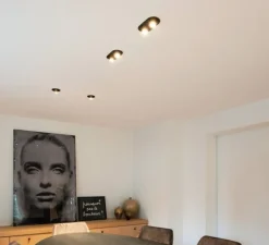 Plafonnier & Spot*Wever&Ducré Plafonnier, Bliek Round Petit 2.0, , LED, 2700k, 895 lm, L18,2cm, H4,8cm - noir et or