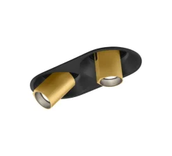 Plafonnier & Spot*Wever&Ducré Plafonnier, Bliek Round Petit 2.0, , LED, 2700k, 895 lm, L18,2cm, H4,8cm - noir et or