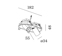 Plafonnier & Spot*Wever&Ducré Plafonnier, Bliek Round Petit 2.0, , LED, 2700k, 895 lm, L18,2cm, H4,8cm - noir et or
