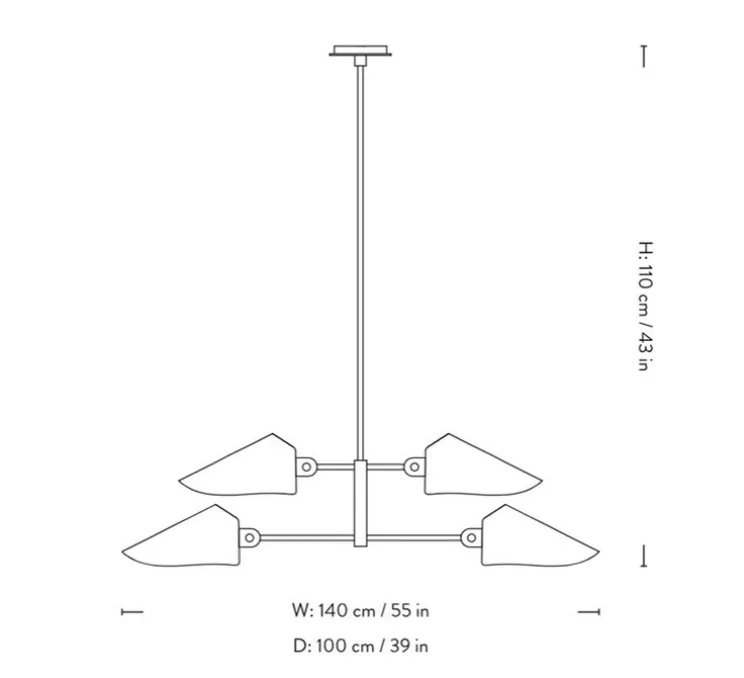 Plafonnier, Bonnet SC92, noir, Ø100cm, H110cm - Andtradition