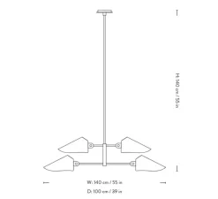 Plafonnier & Spot*Andtradition Plafonnier, Bonnet SC93, , Ø100cm, H140cm - noir