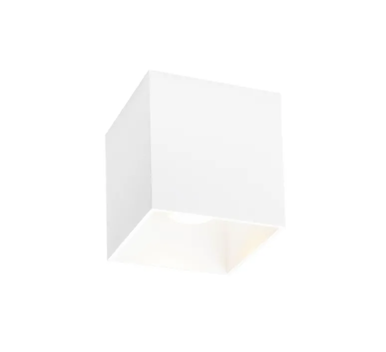Plafonnier & Spot*Wever&Ducré Plafonnier, Box 1.0 LED, mat, LED, coupure de phase, 2700K, 670lm, L10cm, H10cm - blanc