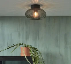 Plafonnier, Brussels, gris anthracite, noir, Ø28cm, H28cm - It's about Romi