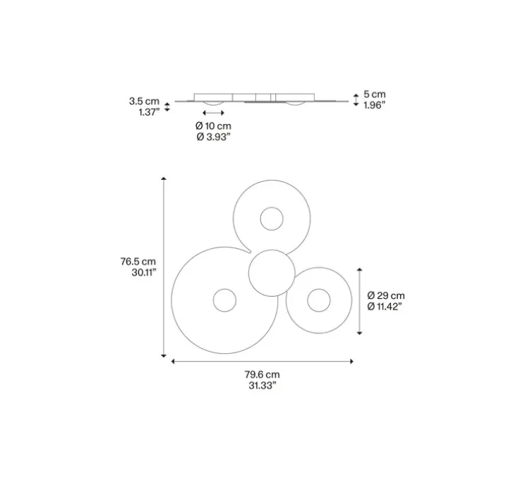 Plafonnier, Bugia Mega, blanc, LED, dim, 2700K, 3960 lm, L79,6cm, H5,4cm - Lodes