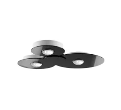 Plafonnier, Bugia Triple, noir brillant, LED, dim, 2700K, 3960 lm, L52,5cm, H5,4cm - Lodes