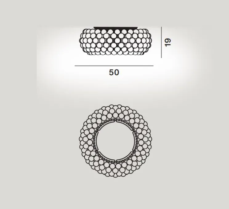 Plafonnier, Caboche Plus, transparent, LED, 2700K, 3645lm, Ø50cm, H19cm - Foscarini