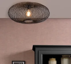 Plafonnier, Cango, noir, Ø60cm, H25cm - Good&Mojo