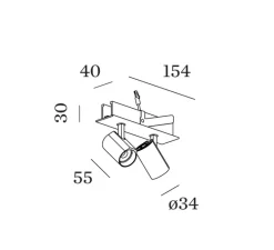 Plafonnier & Spot*Wever&Ducré Plafonnier, Ceno 2.0, , LED, 2700K, 2x440lm, L15,4cm, H4cm - Wever & Ducré blanc
