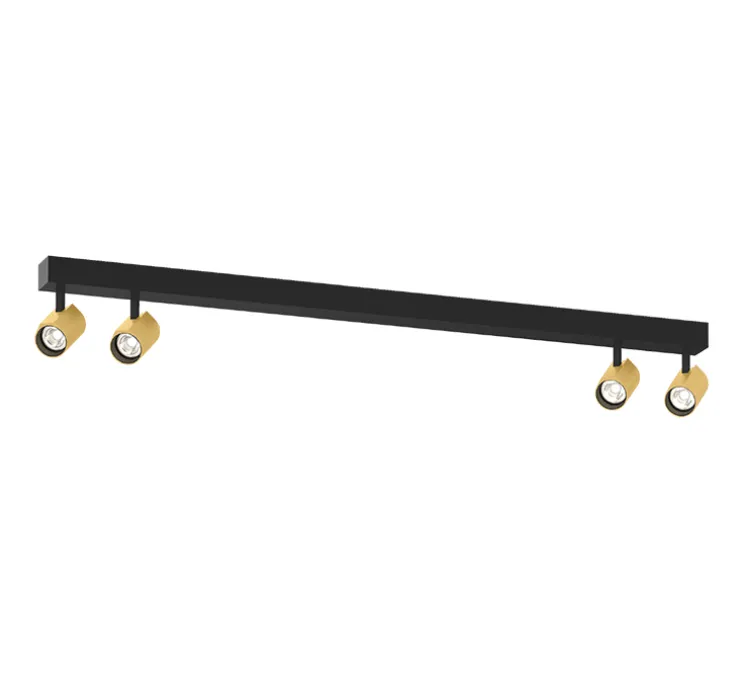 Plafonnier, Ceno 4.0, noir et or, LED, 3000K, 4x470lm, L70cm, H8,1cm - Wever&Ducré