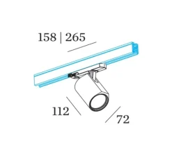 Plafonnier & Spot*Wever&Ducré Plafonnier, Ceno Fort on track 1.0, , LED, 3000K, 2810 lm, Ø7,2cm, H11,2cm - noir mat