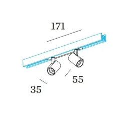 Plafonnier & Spot*Wever&Ducré Plafonnier, Ceno on Strex 2,0, , LED, 3000K, 1020 lm, Ø3,5cm, H17,1cm - noir et or