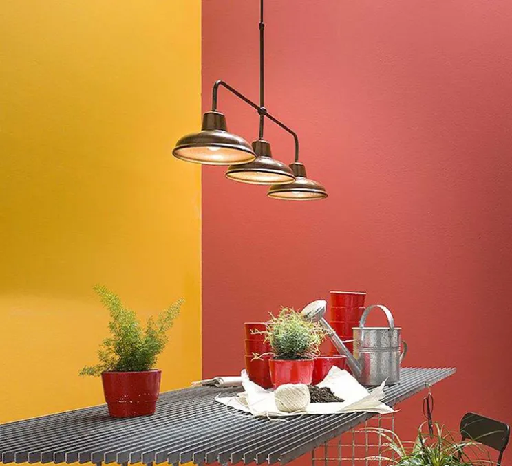 Plafonnier, Contrada, laiton / cuivre, L108,5cm, H90-120cm - Il Fanale