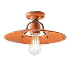 Plafonnier & Spot*Ferroluce Plafonnier, Country C1445, , Ø40cm, H15cm - orange vintage