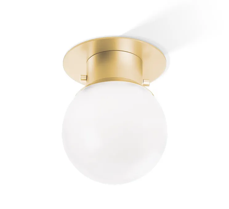 Plafonnier de salle de bain, Globe 20, or mat, Ø19cm, H25cm, IP44 - Decor Walther