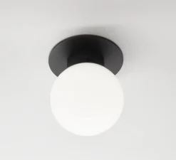Plafonnier & Spot*Decor Walther Plafonnier de salle de bain, Globe 20, , Ø19cm, H25cm, IP44 - noir mat