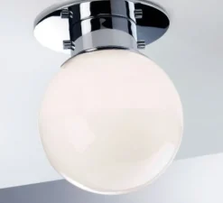 Plafonnier & Spot*Decor Walther Plafonnier de salle de bain, Globe 20, , Ø19cm, H25cm, IP44 - chrome