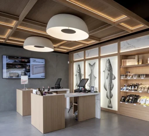 Plafonnier, Djembé C 100.38, blanc RAL 1013, LED, 2700K, 4290lm, Ø100cm, H38cm - Marset