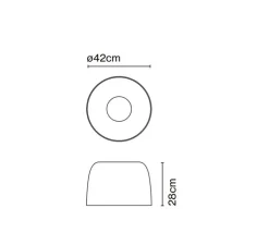 Plafonnier, Djembé C 42.28, LED, dimmable, rouge, Ø42cm, H28cm - Marset