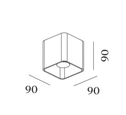 Plafonnier, Docus 1.0, cuivre, LED, dim, 3000K, 700 lm, L9cm, H9cm - Wever&Ducré