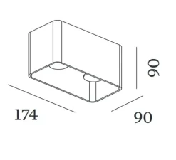 Plafonnier, Docus 2.0 LED, noir mat, LED, 2700K, 1270 lm, L17,4cm, H9cm - Wever&Ducré