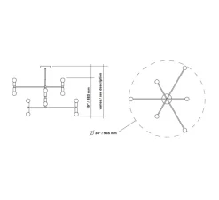 Plafonnier & Spot*Lambert&Fils Plafonnier, Dot 01, , Ø96,5cm, H93cm - laiton