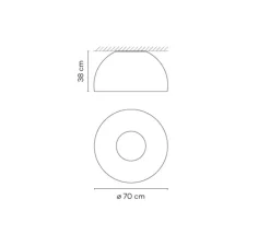 Plafonnier & Spot*Vibia Plafonnier, Duo 4878, , LED, dim, 2700K, 1458 lm, Ø70cm, H38cm - blanc, chêne