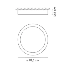 Plafonnier, Duo Petra 4873, noir, LED, dim, 2700K, 3959 lm, Ø78,5cm, H12,5cm - Vibia