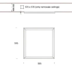Plafonnier & Spot*ONOK Plafonnier encastré, Even, , IP40, LED, 4000K, 4200 lm, Ø57cm, H9cm - aluminium