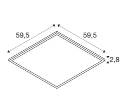 Plafonnier & Spot*SLV Plafonnier encastré, Panel V 600, , LED, 3000-4000K, 4000-4200 lm, L59,5cm, H59,5cm - blanc