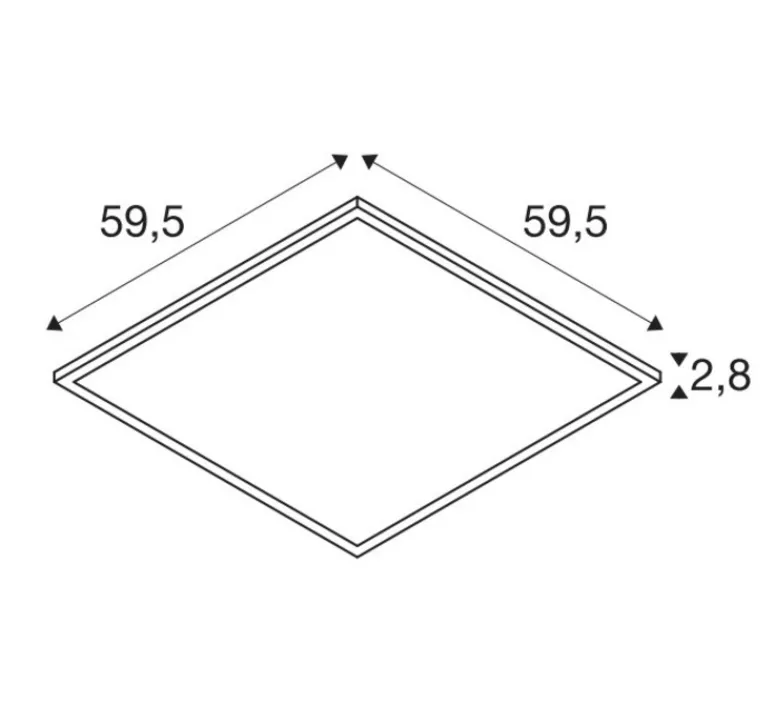 Plafonnier & Spot*SLV Plafonnier encastré, Panel V 600, , LED, 3000-4000K, 4000-4200 lm, L59,5cm, H59,5cm - blanc