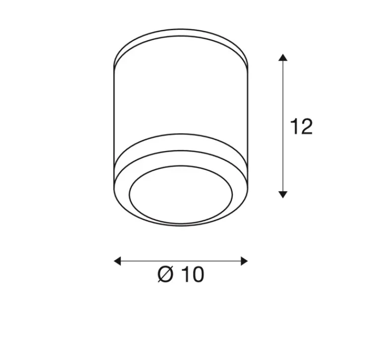 Plafonnier & Spot*SLV Plafonnier, Enola Oculus, , IP65, LED, dim, 3000-4000K, 1100 lm, Ø10cm, H12cm - anthracite