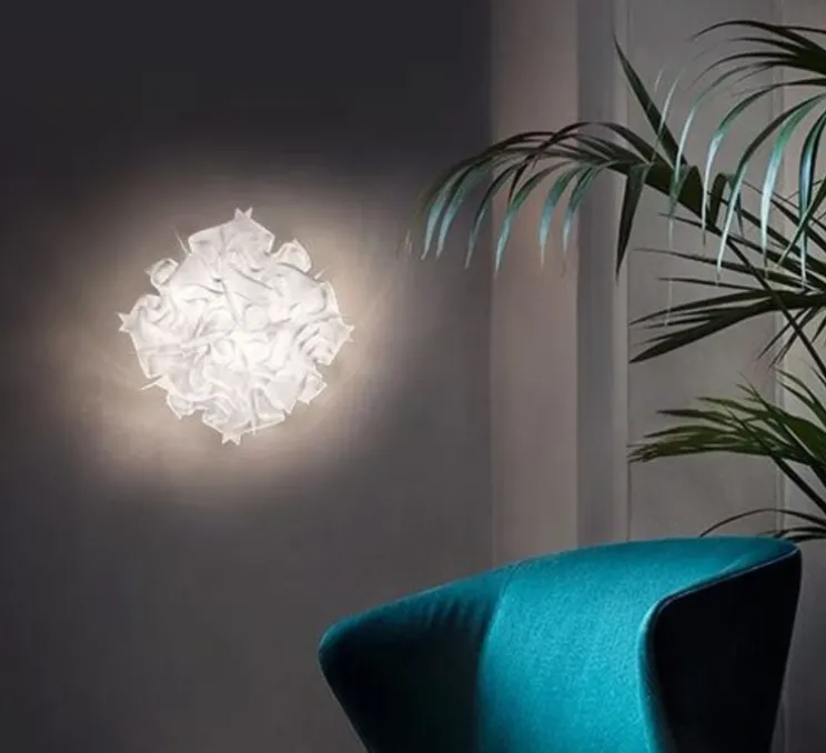 Plafonnier et/ou applique murale, Veli Small, blanc opal, Ø32cm, H15cm - Slamp