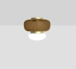 Plafonnier, Faro PL P, marron, laiton, LED, dim, 2700K, 2000 lm, Ø35cm, H28,5cm - Vistosi