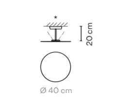 Plafonnier & Spot*Vibia Plafonnier, Flat 5920, , LED, dim, 2700K, 1740 lm, Ø40cm, H20cm - blanc