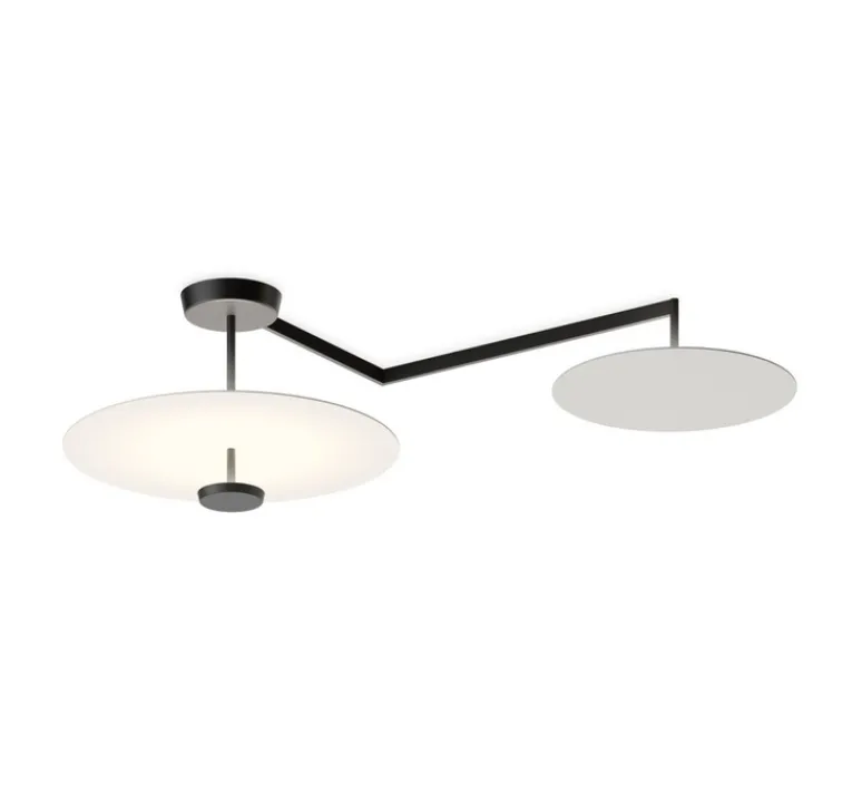 Plafonnier & Spot*Vibia Plafonnier, Flat 5910, , LED, dim, 2700K, 5220 lm, L106cm, H34cm - gris, blanc