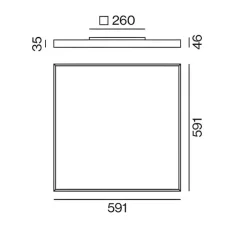 Plafonnier & Spot*XAL Plafonnier, Flow 600 surface, , IP40, LED, dim, 3000K, 6060 lm, L59,1cm, P4,6cm - noir