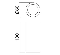 Plafonnier & Spot*MDC Plafonnier, Galileo L, , IP44, Ø6cm, H13cm - blanc mat