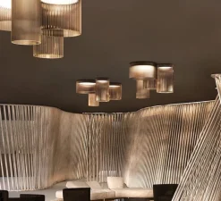 Plafonnier, GIASS 25, gris, LED, 2700K, 1700lm, Ø25cm, H50cm - KDLN