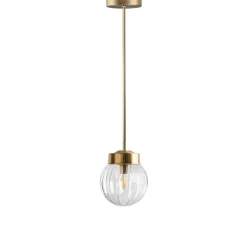 Plafonnier & Spot*Zangra Plafonnier, 136.003.go, laiton, avec glass044, Ø15cm, H66cm - laiton, verre transparent