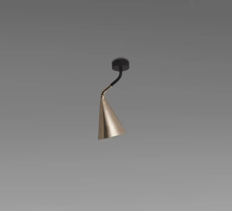 Plafonnier, Gordon, 561.71, noir mat, laiton brossé, IP40, L12cm, H28cm - Tooy