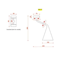 Plafonnier, Gordon, 561.71, noir mat, laiton brossé, IP40, L12cm, H28cm - Tooy