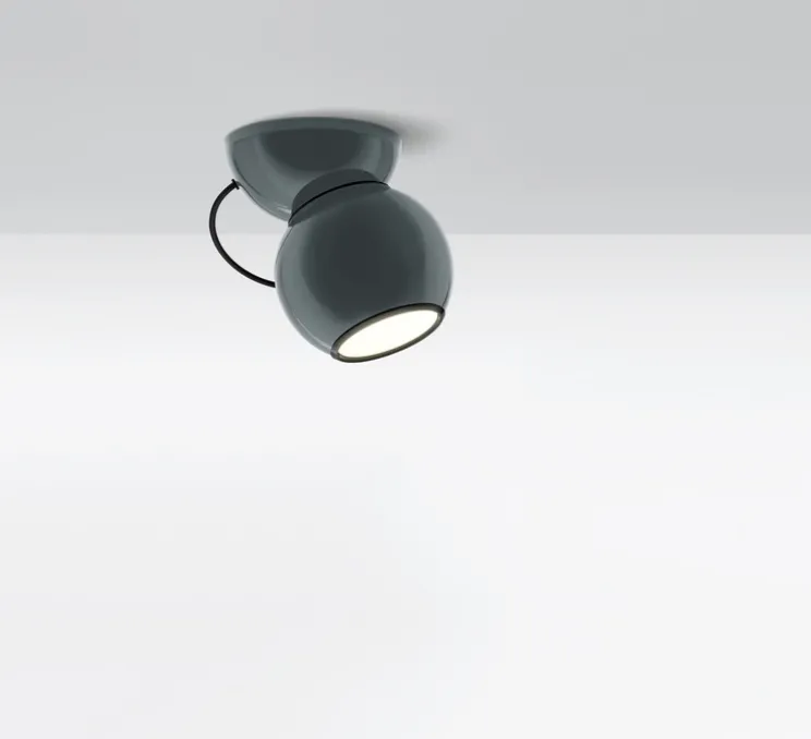 Plafonnier, Gravitino 541, gris, LED, dim, 3000K, 956 lm, Ø14cm, H18,8cm - Stilnovo