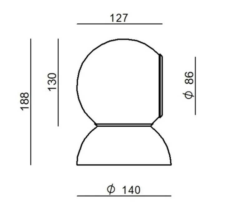 Plafonnier, Gravitino 541, gris, LED, dim, 3000K, 956 lm, Ø14cm, H18,8cm - Stilnovo