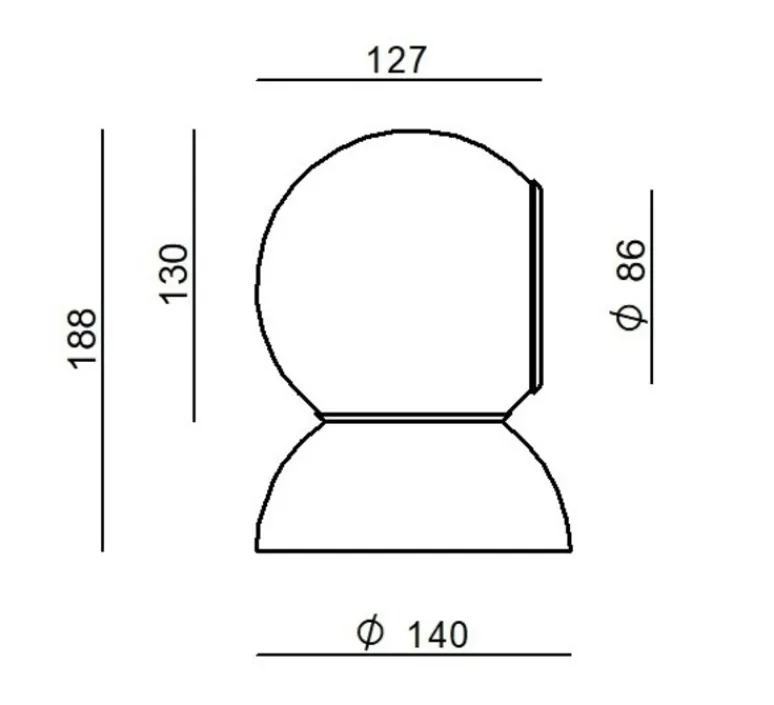 Plafonnier & Spot*Stilnovo Plafonnier, Gravitino 541, , LED, dim, 3000K, 956 lm, Ø14cm, H18,8cm - noir