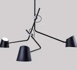 Plafonnier, Hartau Triple, noir, Ø76cm, H63cm, 2700K, 350lm - Darmes