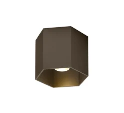 Plafonnier & Spot*Wever&Ducré Plafonnier, Hexo 1.0 LED, , variable DALI, LED, 2700K, 670lm, Ø12,7cm, H10cm - bronze