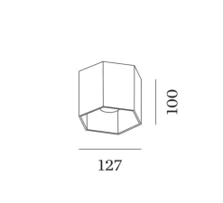 Plafonnier & Spot*Wever&Ducré Plafonnier, Hexo 1.0 LED, , variable DALI, LED, 2700K, 670lm, Ø12,7cm, H10cm - bronze