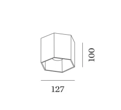 Plafonnier & Spot*Wever&Ducré Plafonnier, Hexo 1.0 LED, , variable coupure de phase, LED, 3000K, 700lm, Ø12,7cm, H10cm - Wever & Ducre bronze