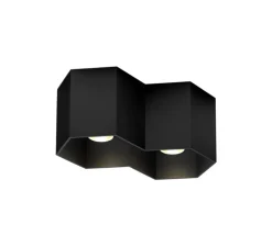 Plafonnier & Spot*Wever&Ducré Plafonnier, Hexo 2.0 LED, , LED, dim, 3000K, 1400lm, L22cm, H10cm - noir